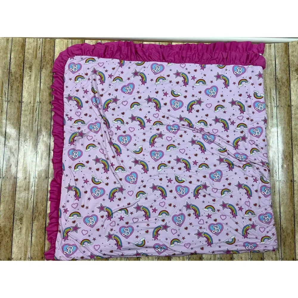 Posh Peanut Groovy Barbie Star Power Luxe Patoo Bamboo Blanket 60x60